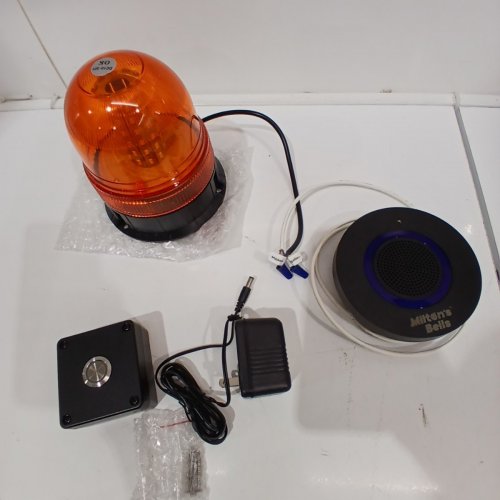 MILTON’S BELLS X5 WIRELESS WAREHOUSE DOORBELL & STROBE LIGHT KIT - 95DB LOUD - ORANGE / BLACK image 2