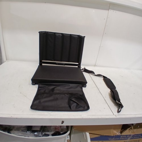 SPORT BEATS STADIUM SEAT FOR BLEACHERS, BENCHES WITH BACK SUPPORT AND CUPHOLDER - 16" X 11" X 17" - BLACK image 2