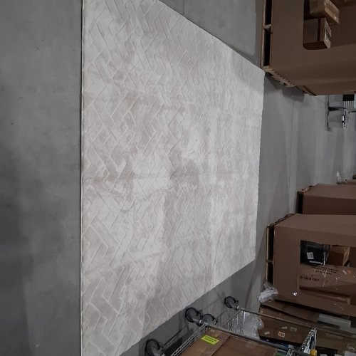 SOUR LEMON TEXTURED GEOMETRIC AREA RUG - 8FTX10FT- WHITE image 3
