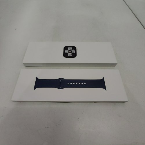 APPLE WATCH SE SECOND GEN (GPS, 44MM) SMART WATCH W/SILVER ALUMINIUM CASE WITH STORM BLUE SPORT BAND image 2