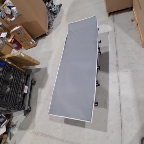SUTECK DOUBLE-LAYER FOLDING CAMPING COT WITH SIDE POCKET - GREY image 2