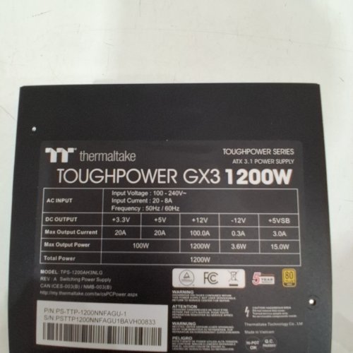 THERMALTAKE TOUGHPOWER GX3 1200W 80 PLUS GOLD NON MODULAR POWER SUPPLY image 6