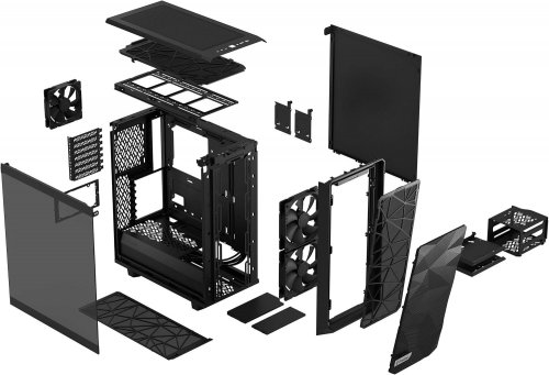 FRACTAL DESIGN MESHIFY 2 COMPACT ATX FLEXIBLE HIGH-AIRFLOW LIGHT TINTED TEMPERED GLASS WINDOW MID TOWER COMPUTER CASE - BLACK (MODEL: MESHIFY 2 COMPACT/FD-C-MES2C-03) image 2
