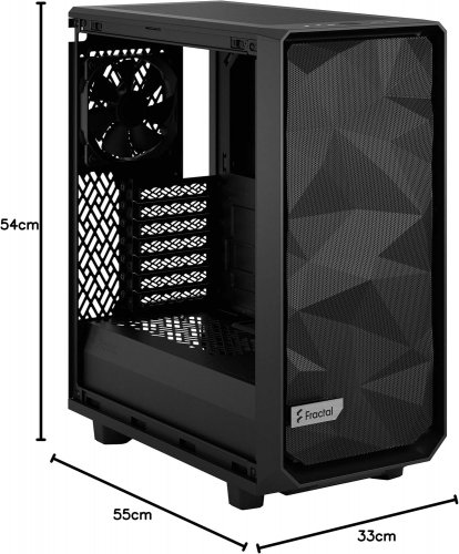 FRACTAL DESIGN MESHIFY 2 COMPACT ATX FLEXIBLE HIGH-AIRFLOW LIGHT TINTED TEMPERED GLASS WINDOW MID TOWER COMPUTER CASE - BLACK (MODEL: MESHIFY 2 COMPACT/FD-C-MES2C-03) image 3