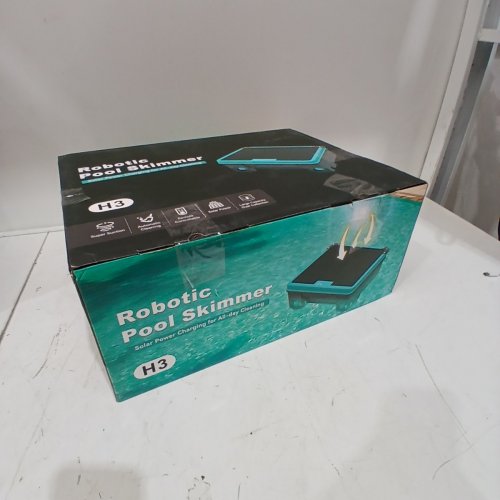 SOLAR POWERED BLUETOOTH AUTOMATIC ROBOTIC POOL SURFACE SKIMMER CLEANER WITH APP CONTROL AND REMOTE CONTROL - BLUE/BLACK - (MODEL:H3) image 6