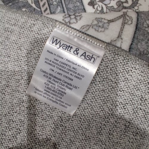 WYATT & ASH WASHABLE FLORAL PATTERNED RECTANGULAR AREA RUG -6FT X 9FT - GRAY AND IVORY (ITEM: 1737288) image 3