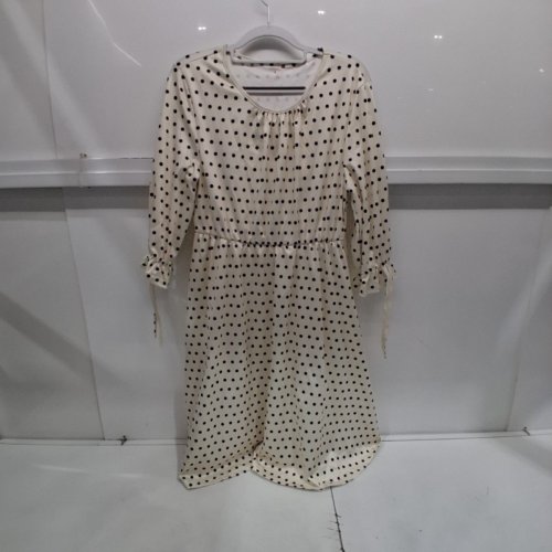 LONG POLKA DOT DRESS - LARGE - WHITE / BLACK image 2
