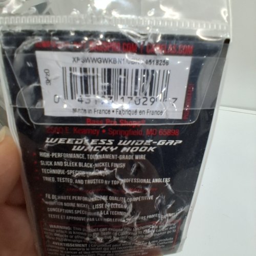 20PK BPS XPS WEEDLESS WIDE GAPWEEDLESS WACKY FISHING HOOKS - 1/0 - BLACK NICKEL image 2