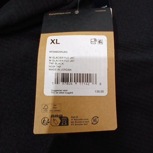THE NORTH FACE FLEECE JACKET - EXTRA LARGE - BLACK (STYLE: NF0A8D0RJK3) image 3