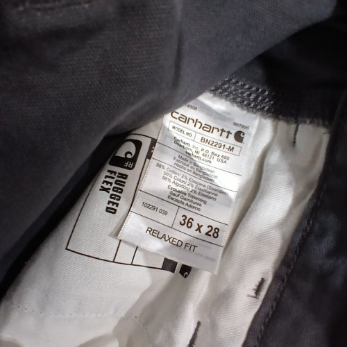 MEN'S CARHARTT RELAXED FIT RUGGED FLEX WORK PANTS - 36W X 28L - GRAVEL GREY image 3