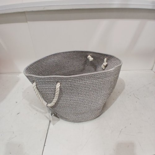 CLOUD ISLAND COILED ROPE BIN - GREY AND WHITE image 3