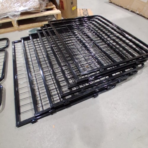 FEANDREA 8-PANEL PET PLAYPEN - IRON DOG CAGE, HEAVY DUTY, FOLDING & PORTABLE, 23" X 30" PANELS - BLACK (MODEL: PPK86H) image 5