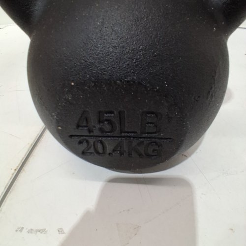 YES4ALL KETTLEBELL SOLID SMOOTH HANDLE FOR STRENGTH TRAINING - 45LBS - BLACK image 3