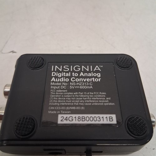 INSIGNIA OPTICAL/COAX DIGITAL-TO-ANALOG AUDIO CONVERTER - 5 V, 600MA - BLACK (MODEL: NS-HZ313-C) image 4