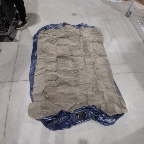 IDOO SELF-INFLATING/DEFLATING FLOCKED AIR MATTRESS WITH BUILT-IN PUMP & TRAVEL BAG - QUEEN (18"X60"X80") - BLUE/GREY (MODEL: JH-628) image 2