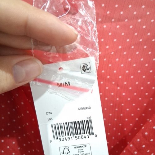 WOMEN'S GEORGE SHEER SEE THROUGH LOGN SLEEVE POLKA DOT BLOUSE - MEDIUM - RED image 3