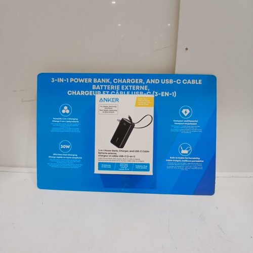 ANKER 3-IN1 10K WIRELESS PORTABLE CHARGER WITH BUILT-IN USB-C CABLE - 30W - 10000MAH - BLACK (MODEL:3431800) image 3