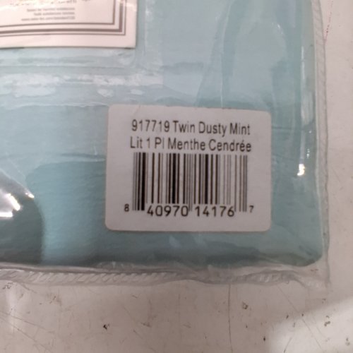 2PC KRINKLE DUVET COVER SET - TWIN - DUSTY MINT (MODEL: 917719) image 2