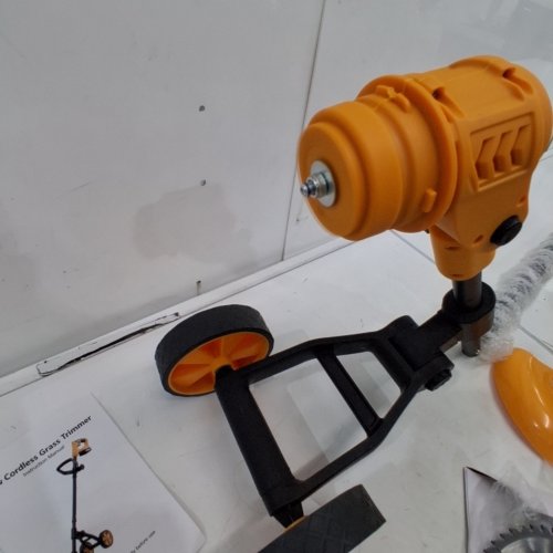 CORDLESS GRASS TRIMMER WEED WHACKER WITH 2 RECHARGEABLE BATTERIES - 21V - YELLOW image 2