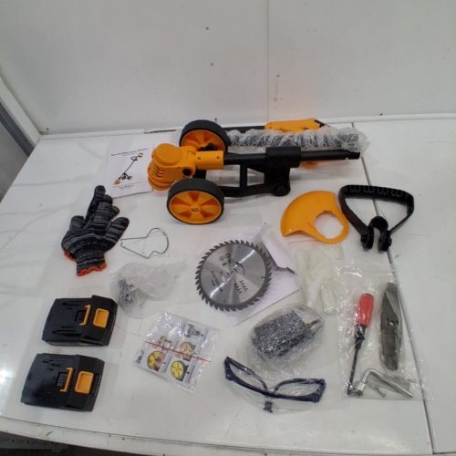 CORDLESS GRASS TRIMMER WEED WHACKER WITH 2 RECHARGEABLE BATTERIES - 21V - YELLOW image 3