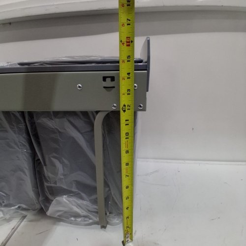 DOUBLE PULL-OUT TRASH CAN CABINET ORGANIZER - 16" X 19" - GRAY image 5