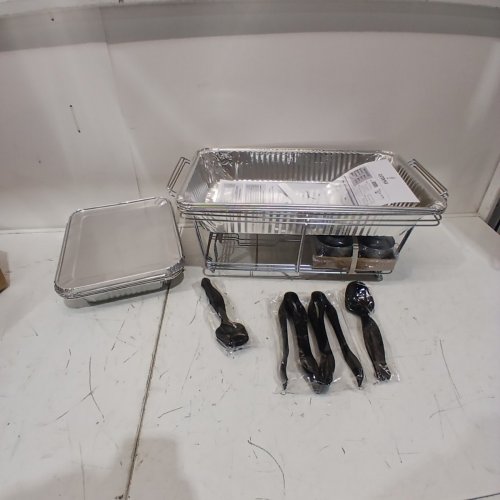 29PC CATERPAX DISPOSABLE ALUMINUM CHAFING DISH BUFFET SET - SILVER (MODEL: CP-6T3RFF) image 2
