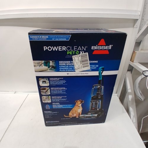 BISSELL POWER CLEAN PET XL UPRIGHT VACUUM AND CARPET CLEANER - BLACK/BLUE (MODEL: 3748C) image 6