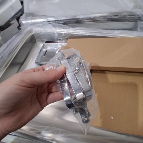 4PK RECTANGLE CHAFING DISH BUFFET SET - 2 FULL SIZE AND 4 HALF SIZE - 8QT EACH - STAINLESS STEEL/GOLD (MODEL:HZ-433) image 3