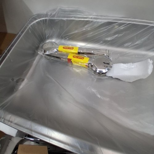 4PK RECTANGLE CHAFING DISH BUFFET SET - 2 FULL SIZE AND 4 HALF SIZE - 8QT EACH - STAINLESS STEEL/GOLD (MODEL:HZ-433) image 5