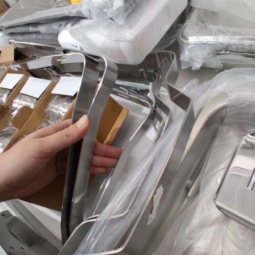 4PK RECTANGLE CHAFING DISH BUFFET SET - 2 FULL SIZE AND 4 HALF SIZE - 8QT EACH - STAINLESS STEEL/GOLD (MODEL:HZ-433) image 8