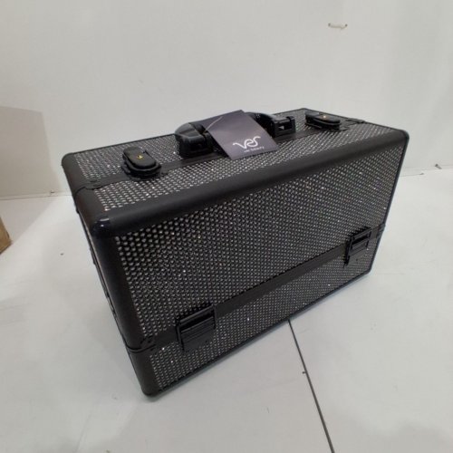 2-TIER VER BEAUTY PROFESSIONAL COSMETIC TRAIN CASE WITH TWO BRUSH HOLDER - BLACK CRYSTAL (MODEL: VP002-42) image 6