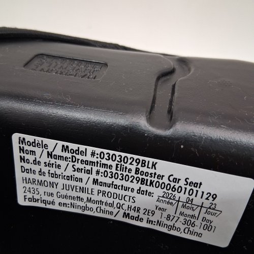 HARMONY DREAMTIME ELITE HIGH-BACK BOOSTER CAR SEAT - 40-110LB - BLACK (MODEL: 0303029BLK) image 2