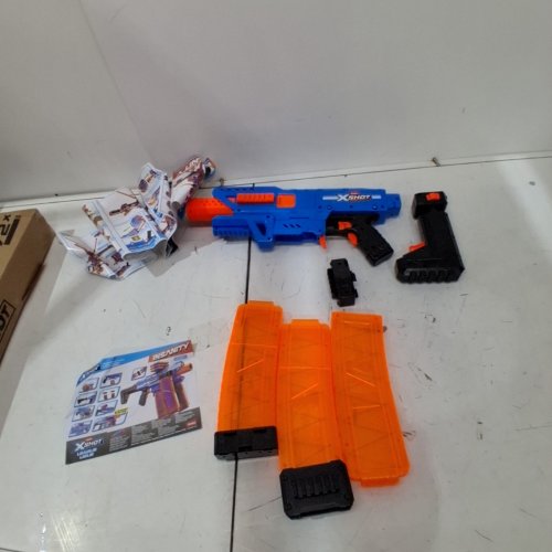 XSHOT INSANITY MOTORIZED CLIP DART BLASTER - UP TO 98FT AWAY - BLUE/ORANGE (MODEL: 36797) image 2