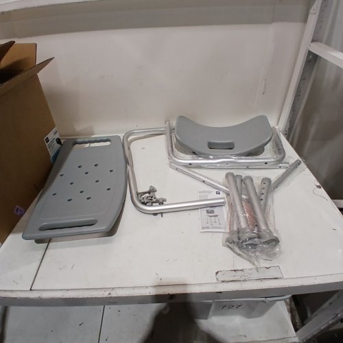 MEDLINE GUARDIAN DELUXE ALUMINUM BATH CHAIR - 400LB CAPACITY - GREY (MODEL: G2-101KRX1) image 2