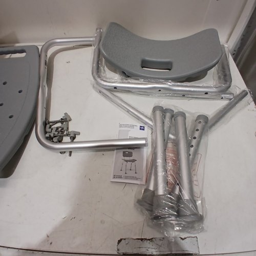 MEDLINE GUARDIAN DELUXE ALUMINUM BATH CHAIR - 400LB CAPACITY - GREY (MODEL: G2-101KRX1) image 3