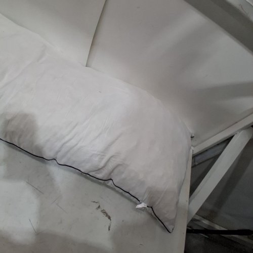 QUILTED BODY PILLOW - 48" X 18" - WHITE image 3