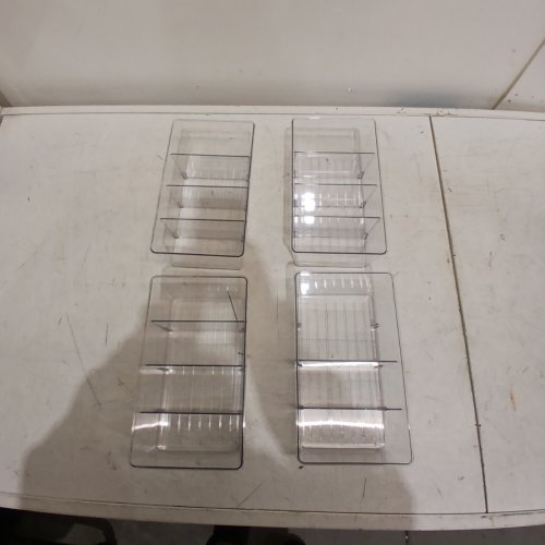 4PK SIMPLY TIDY CLEAR STORAGE BINS WITH DIVIDERS - 10" X 6" X 4" - CLEAR image 2