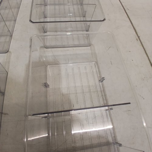 4PK SIMPLY TIDY CLEAR STORAGE BINS WITH DIVIDERS - 10" X 6" X 4" - CLEAR image 3