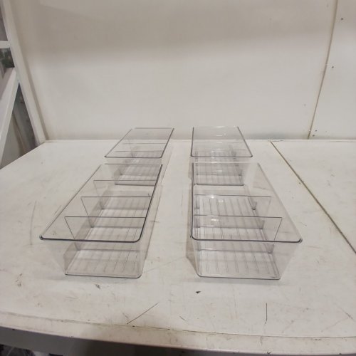 4PK SIMPLY TIDY CLEAR STORAGE BINS WITH DIVIDERS - 10" X 6" X 4" - CLEAR image 4