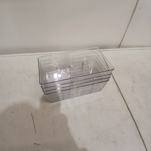 4PK SIMPLY TIDY CLEAR STORAGE BINS WITH DIVIDERS - 10" X 6" X 4" - CLEAR image 8