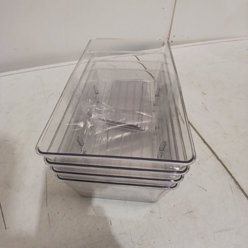 4PK SIMPLY TIDY CLEAR STORAGE BINS WITH DIVIDERS - 10" X 6" X 4" - CLEAR image 9