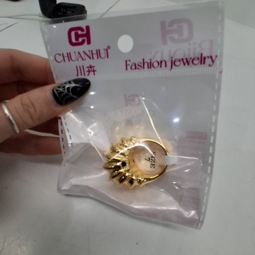WOMENS CHUANHUI FASHION JEWELRY CHUNKY RING - SIZE 7 - GOLD-TONE image 3