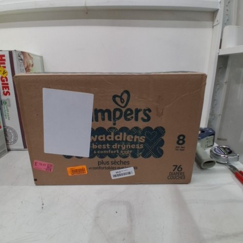 76PK PAMPERS SWADDLERS DISPOSABLE BABY DIAPERS - SIZE 8 - WHITE image 2