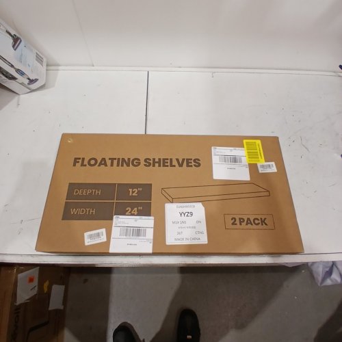 2PK VENUSMILES FLOATING WALL SHELVES WITH INVISIBLE BRACKETS - 24" X 12" X 2"- WALNUT (MODEL: FB809914-03AA-404B-8671-94FF68D79671) image 2