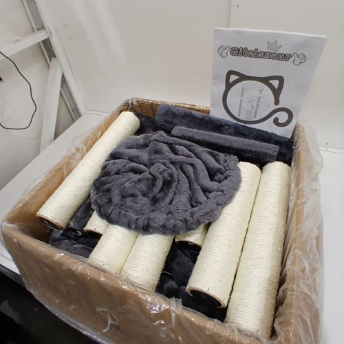 GITELSNOUR MULTI-LEVLE CORNER CAT TREE WITH SISAL SCRATCH POSTS - 44" HEIGHT - SMOKY DARK GREY (MODEL: GCT025G) image 3