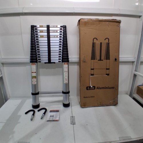 RIKADE TELESCOPIC EXTENSION LADDER WITH STABLE HOOK - 20FT - 330LBS CAP - SILVER (MODEL: XQ-GGT) image 2