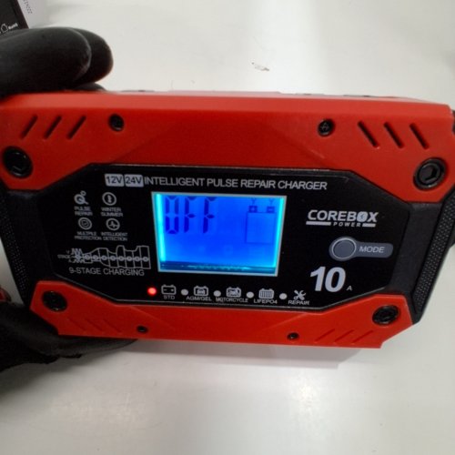 COREBOX SMART BATTERY CHARGER AND MAINTAINER - 12 V 10A; 24 V 5A - RED AND BLACK (MODEL: H-10CD) image 2