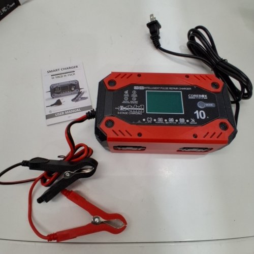 COREBOX SMART BATTERY CHARGER AND MAINTAINER - 12 V 10A; 24 V 5A - RED AND BLACK (MODEL: H-10CD) image 3