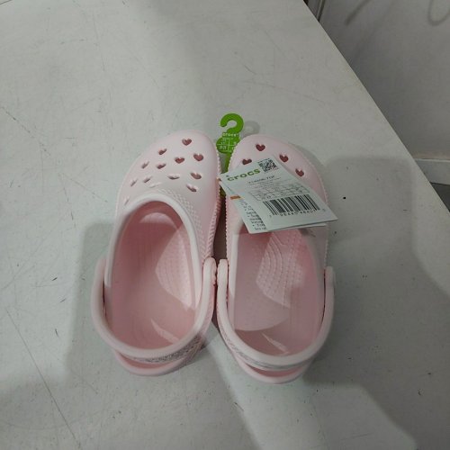 GIRLS' CROCS CLASSIC HEART CUT-OUT CLOGS - 11 - LIGHT PINK image 3