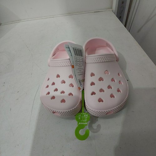 GIRLS' CROCS CLASSIC HEART CUT-OUT CLOGS - 11 - LIGHT PINK image 4